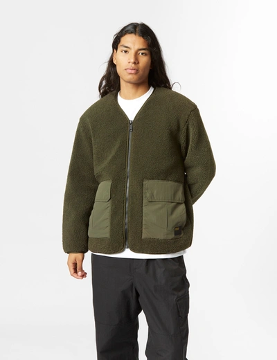 Carhartt Hooded Fleece-texture Jacket In Cypress
