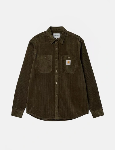 Carhartt Rhodes Long-sleeve Corduroy Shirt In Brown