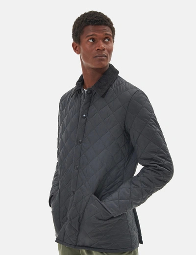 Barbour Heritage Liddesdale Quilted Mens Jacket In Charcoal