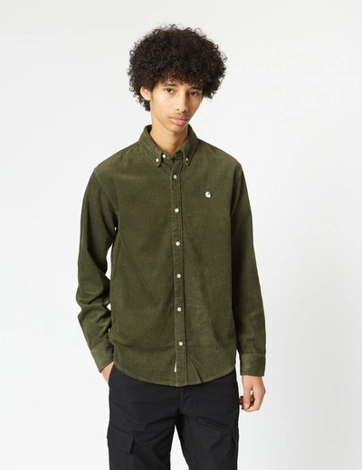 Carhartt Madison Cord Shirt In Green