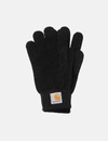 Carhartt Logo-patch Knitted Gloves In Black