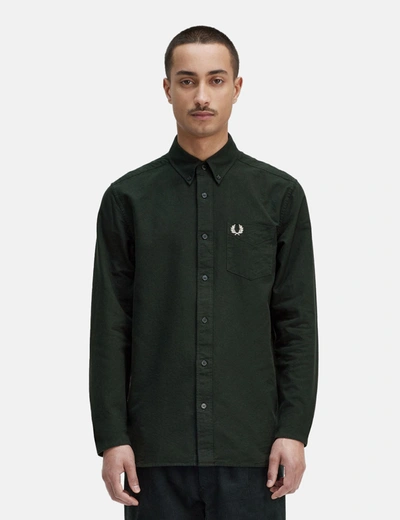 Fred Perry Oxford Shirt In Night Green Q20