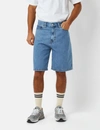 Carhartt Bermuda Landon In Denim Con Patch Logo In Blue