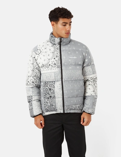 Thisisneverthat White & Gray Bandana Down Jacket In Grey