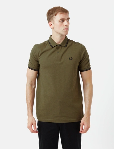 Fred Perry Twin Tipped Polo Shirt In Green