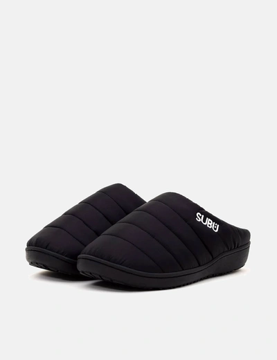 Subu Black Quilted Slippers