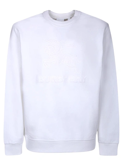 Burberry Tyrall Embroidered Logo Sweatshirt In White