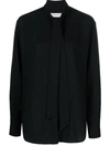 Golden Goose Journey Ws Tie-detailed Blouse Viscose Fabric In Black