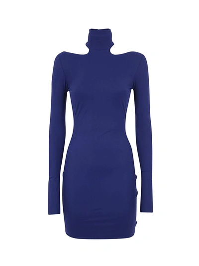 Amazuìn Claud Short Fitted Dress Blue