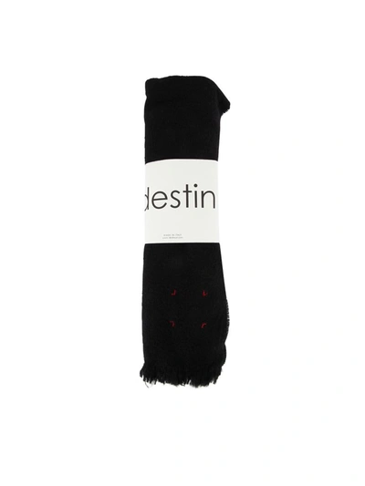 Destin Wool Cashmere 40x180 Scarf In Black