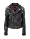 GOLDEN GOOSE GOLDEN GOOSE GOLDEN CHIODO JACKET DISTRESSED BULL LEATHER WITH CRYSTALS STONES CLOTHING