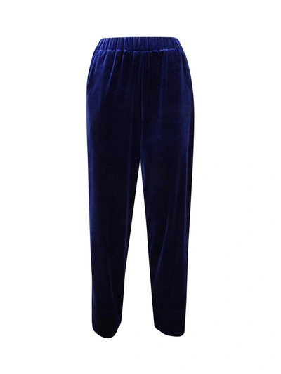 Nina 14.7 Stretch Velvet Trousers In Blue