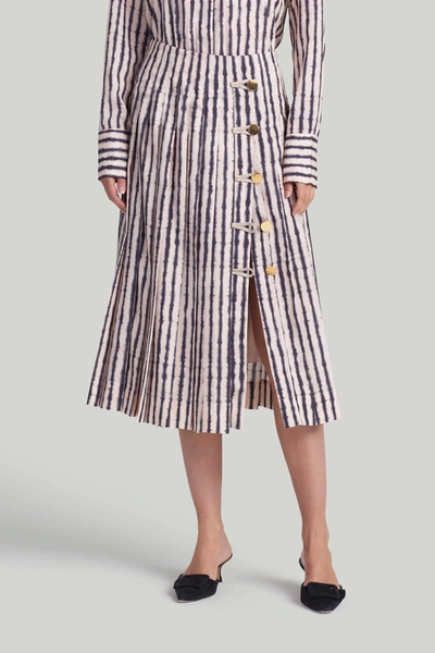 Altuzarra Tullius Tie-dye Striped Button-front Midi Skirt In Apple Blossom