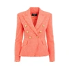 Balmain Stylish Double-breasted Wool Jacket For Women In Pink
