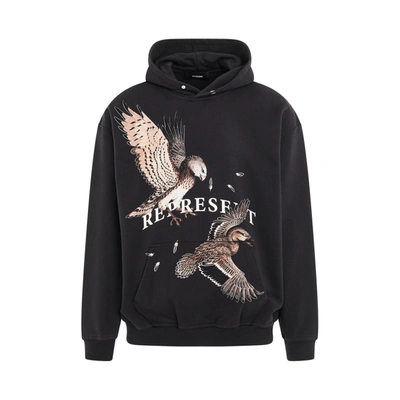 Represent Graphic-print Cotton Hoodie In Black