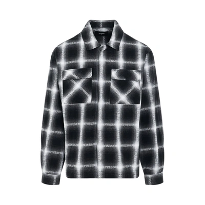 Represent Men's Logo Check Flannel Button-down Shirt In Blackwhite