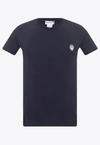 Dolce & Gabbana Crown And Laurel Patch Crewneck T-shirt In Navy