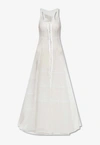 Jacquemus Long Ribbon Maxi Dress In White