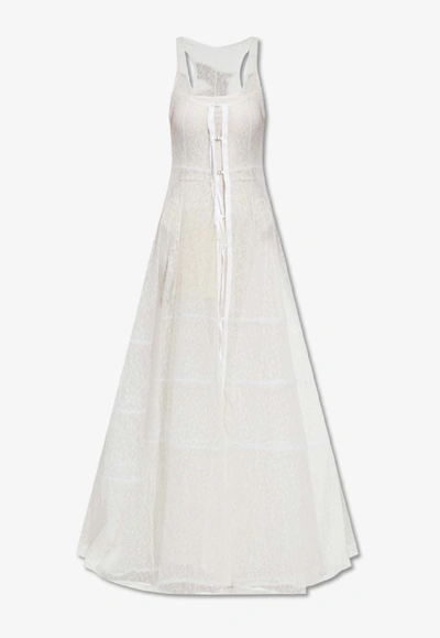 Jacquemus Long Ribbon Maxi Dress In White