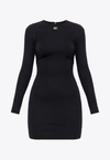 Dolce & Gabbana Dg Logo Long-sleeved Mini Dress In Black