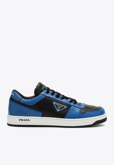 Prada Downtown Leather Trainers In Multicolor