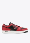 Prada Men's Downtown Logo Leather Low-top Sneakers In Multicolor