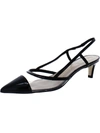 STUART WEITZMAN MONDRIAN WOMENS PATENT LEATHER DRESSY SLINGBACK HEELS