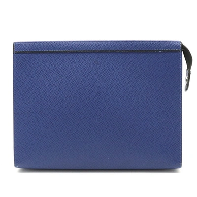 Pre-owned Louis Vuitton Pochette Voyage Leather Clutch Bag () In Blue