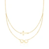 Ross-simons Italian 14kt Yellow Gold Infinity And Cross Symbol Layered Necklace In Gold