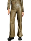 ROYALTY BY MALUMA WOMENS FAUX LEATHER HIGH WAIST FLARED PANTS