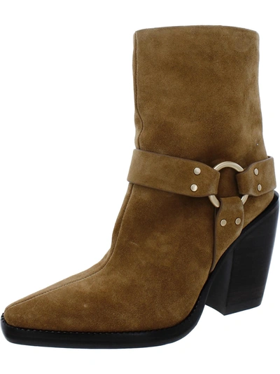 Rag & Bone Rio Western Womens Leather Pointed Toe Ankle Boots In Brown