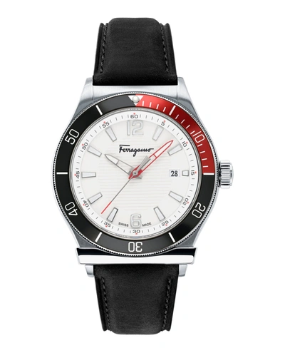 Ferragamo 1898 Sport Strap Watch In Silver