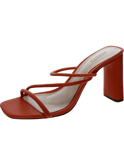 Schutz Chessie Womens Leather Slip-on Heels In Red