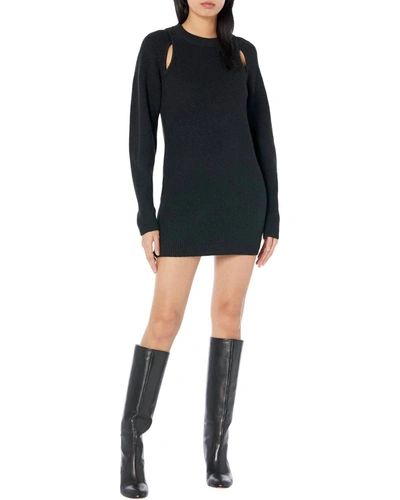 Moon River Cutout Sweater Mini Dress In Black
