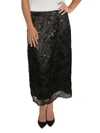 ANNE KLEIN WOMENS SEQUINED MIDI A-LINE SKIRT