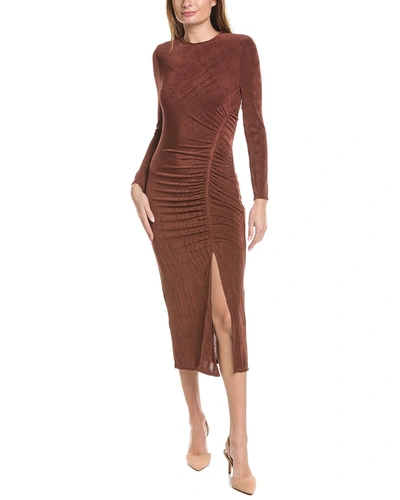 Donna Morgan Ruched Maxi Dress In Brown