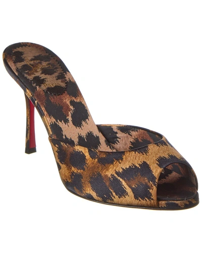 Christian Louboutin Me Dolly Animal Red Sole Slide Sandals In Brown