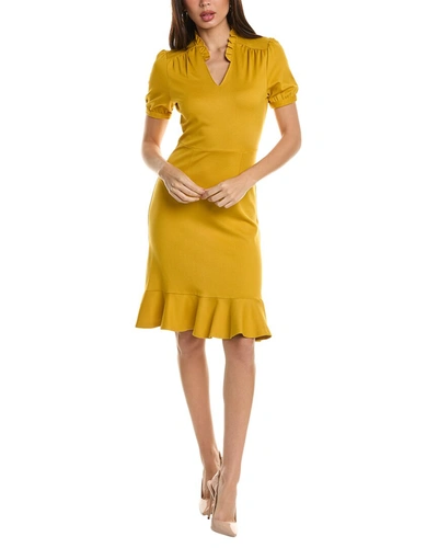 Nanette Lepore Kinhtone Ponte Sheath Dress In Yellow