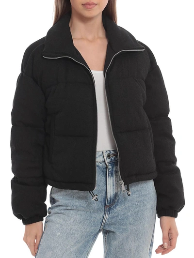 Bagatelle.nyc Womens Cropped Cold Weather Puffer Jacket In Black