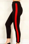 Angel Apparel Track Pant In Black/red In Multi