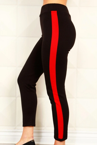 ANGEL APPAREL TRACK PANT IN BLACK/RED