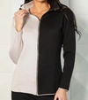 Angel Apparel Zip Cardigan In Black/stone In Black