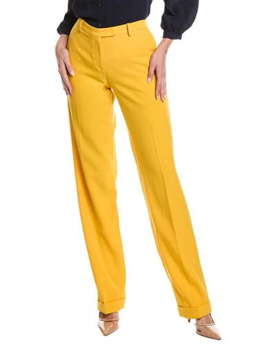 Michael Kors Carolyn Wool Straight Leg Trouser In Yellow