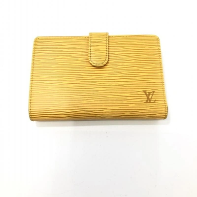 Pre-owned Louis Vuitton Viennois Leather Wallet () In Yellow