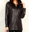 Angel Apparel Vegan Leather Long Skirt In Black In Black