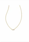 Kendra Scott Juliette Baguette Cubic Zirconia Adjustable Pendant Necklace In 14k Gold Plated, 19 In Gold