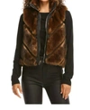 Fabulous Furs Reversible Faux Fur Shortie Vest In Brown
