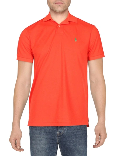 Polo Ralph Lauren Logo Embroidered Slim Fit Polo Shirt In Orange