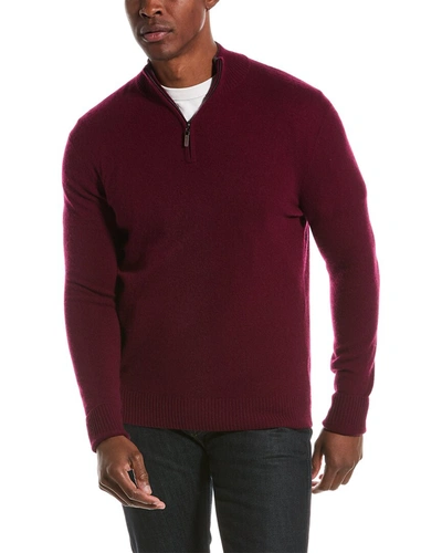 Qi Cashmere 1/4-zip Pullover In Red