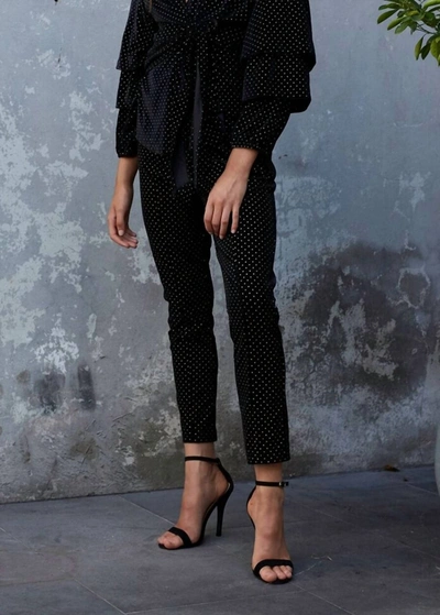 Minkpink Velvet Tapered Pant In Black